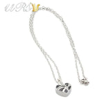 Heart Urn Cremation Jewelry Necklace Pendant with Czech Crystal