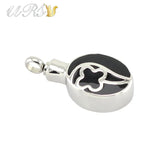 316L Stainless Steel Oval Urn Cremation Pendant Necklace with O-Shaped Chain