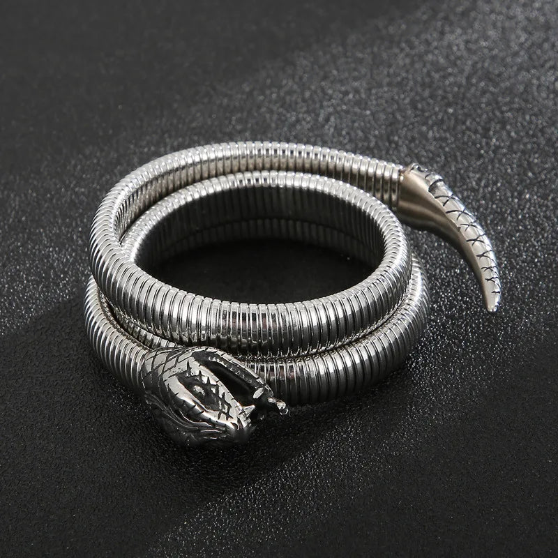 Snake-Shaped Multi-Circle Stainless Steel Men's Bracelet