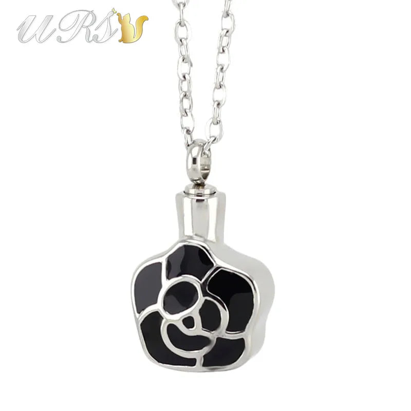 Stainless Steel Quincunx Urn Necklace Perfume Locket