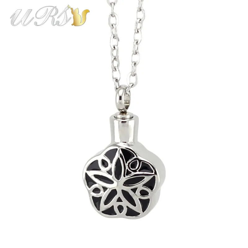 316L Stainless Steel Urn Necklace Perfume Locket with O-Shaped Chain