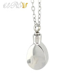 Water Drop Urn Cremation Necklace Pendant with O-Shaped Chain
