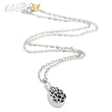 Water Drop Urn Cremation Necklace Pendant with O-Shaped Chain