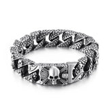 316L Titanium Steel Cross Bracelet Men's Stainless Steel Punk Skull