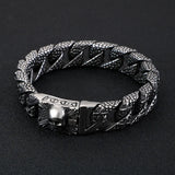 316L Titanium Steel Cross Bracelet Men's Stainless Steel Punk Skull