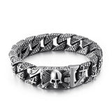 316L Titanium Steel Cross Bracelet Men's Stainless Steel Punk Skull