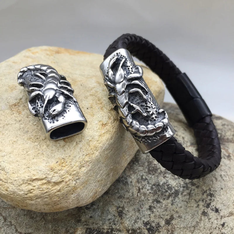 316l Stainless Steel 12*6mm Square Hole Scorpion European Beads