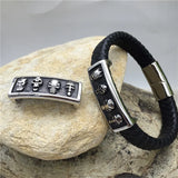 316l Stainless Steel Antique Skulls Beads for Leather Bracelet Men Jewelry