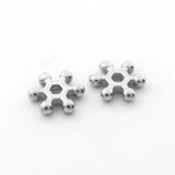 316l Stainless Steel Snowflake Spacer Beads Charms for DIY Bracelets