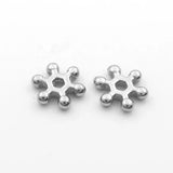 316l Stainless Steel Snowflake Spacer Beads Charms for DIY Bracelets