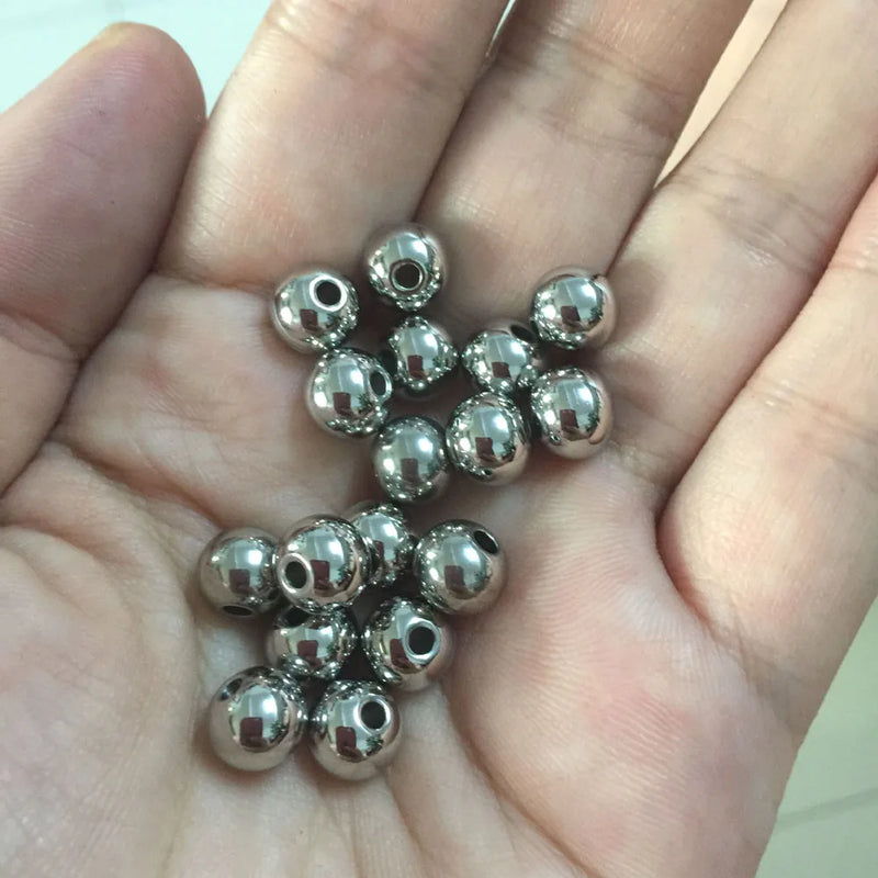 316L Stainless Steel Gold-color European Small Hole Beads for Bracelet