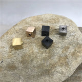 316L Stainless Steel Square Charms Beads 2mm Hole DIY Jewelry Making