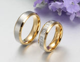 316L Stainless Steel Gold-color Wedding Engagement Rings Size