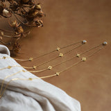 316l Stainless Steel Zircon Flowers Necklace for Women