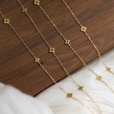 316l Stainless Steel Zircon Flowers Necklace for Women