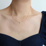 316l Stainless Steel Zircon Flowers Necklace for Women
