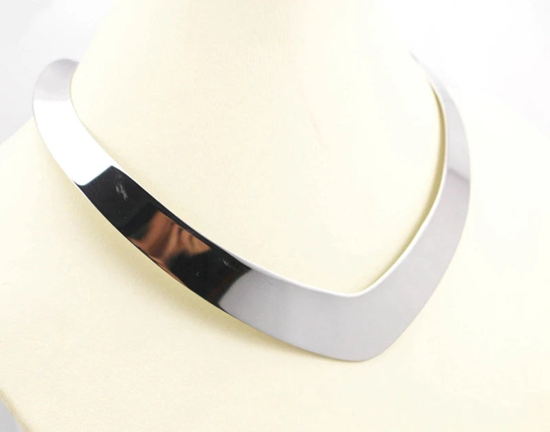 316l Stainless Steel Torques Necklace V Shape Collar Choker Jewelry