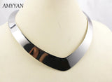 316l Stainless Steel Torques Necklace V Shape Collar Choker Jewelry