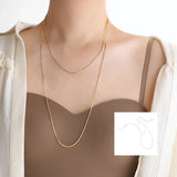 316l Stainless Steel Double Snake Bone Chain Necklace for Women