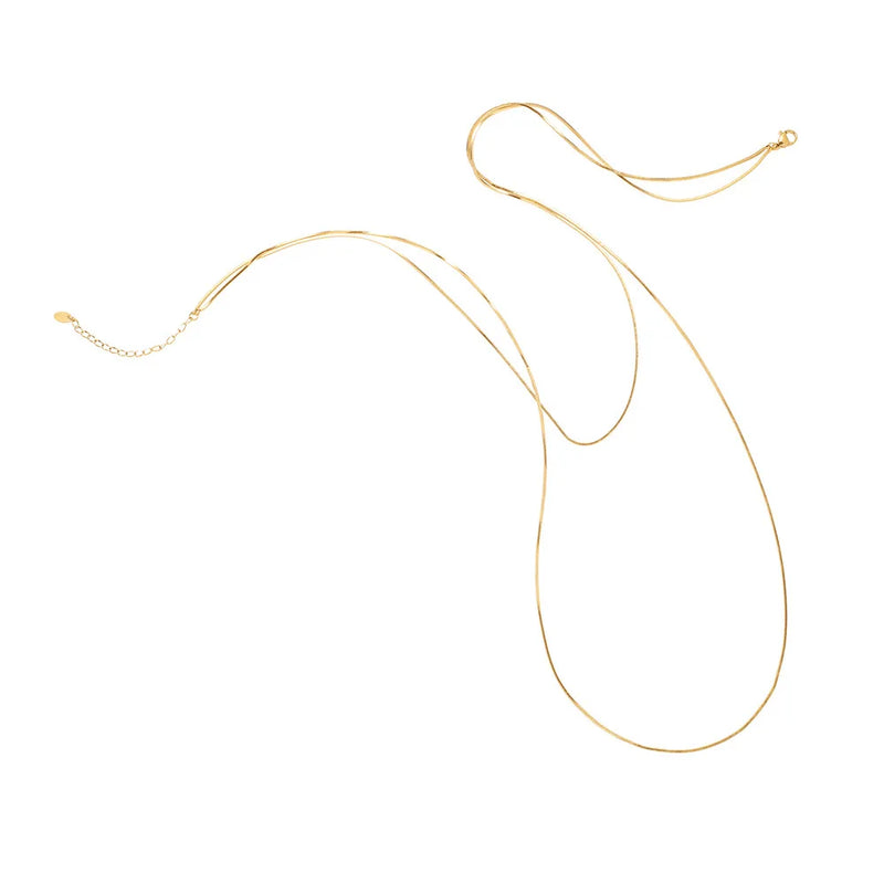 316l Stainless Steel Double Snake Bone Chain Necklace for Women