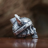 316L Stainless Steel Vikings Skull Shield Band Rune Necklace Pendant