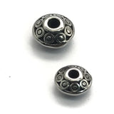 316L Stainless Steel Vintage Flat Beads 2.5mm Small Hole Spacer Charms