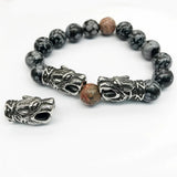 316L Stainless Steel Wolf Head Bead Spacer Charms 4mm