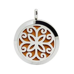Round Perfume Diffuser Pendant Necklace Aromatherapy Essential Oil Locket
