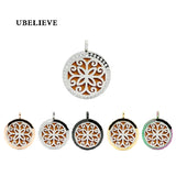 Round Perfume Diffuser Pendant Necklace Aromatherapy Essential Oil Locket