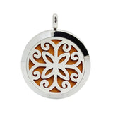 Round Perfume Diffuser Pendant Necklace Aromatherapy Essential Oil Locket