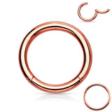 316l Surgical Steel Hinged Nose Rings Hoop 20G-14G Gold Silver Rose Black