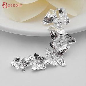4PCS 56MM Champagne Brass Flower Charms Pendants Diy Jewelry Accessories