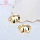 20PCS 8.5MM 24K Brass Flower Beads Caps DIY Jewelry Findings Accessories