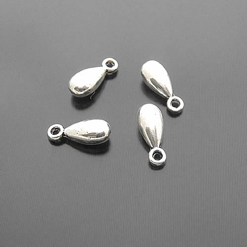 50PCS Antique Bronze Drop Shape End Charms Diy Jewelry Findings