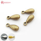 50PCS Antique Bronze Drop Shape End Charms Diy Jewelry Findings