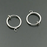 20PCS Brass Round Spring Earrings Clips for No Earrings Hole