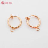 20PCS Brass Round Spring Earrings Clips for No Earrings Hole