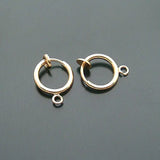 20PCS Brass Round Spring Earrings Clips for No Earrings Hole
