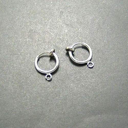 20PCS Brass Round Spring Earrings Clips for No Earrings Hole