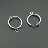 20PCS Brass Round Spring Earrings Clips for No Earrings Hole