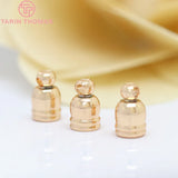10PCS 5x8MM 24K Plated Brass Tassel Caps for Leather Rope