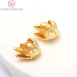 6PCS 8x10MM 24K Plated Brass Flower Beads Caps DIY Jewelry Findings