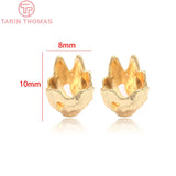 6PCS 8x10MM 24K Plated Brass Flower Beads Caps DIY Jewelry Findings