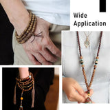 318Pcs Wooden Buddha Beads 3-Hole Round & Pagoda Spacer Bracelet Necklace Making
