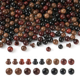 318Pcs Wooden Buddha Beads 3-Hole Round & Pagoda Spacer Bracelet Necklace Making