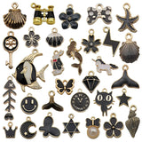 31Pcs Alloy Enamel Charms Mixed Styles Flowers Fruit Animals Pendants DIY Jewelr
