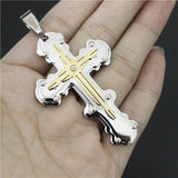 31g Golden Plated Jesus Cross Pendant with Top Crystal Stone