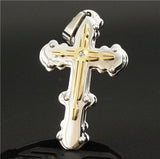 31g Golden Plated Jesus Cross Pendant with Top Crystal Stone