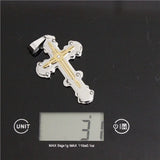31g Golden Plated Jesus Cross Pendant with Top Crystal Stone
