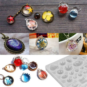 31pcs Silicone Molds Resin Jewelry Set DIY Bracelet Pendant Crafting Tool